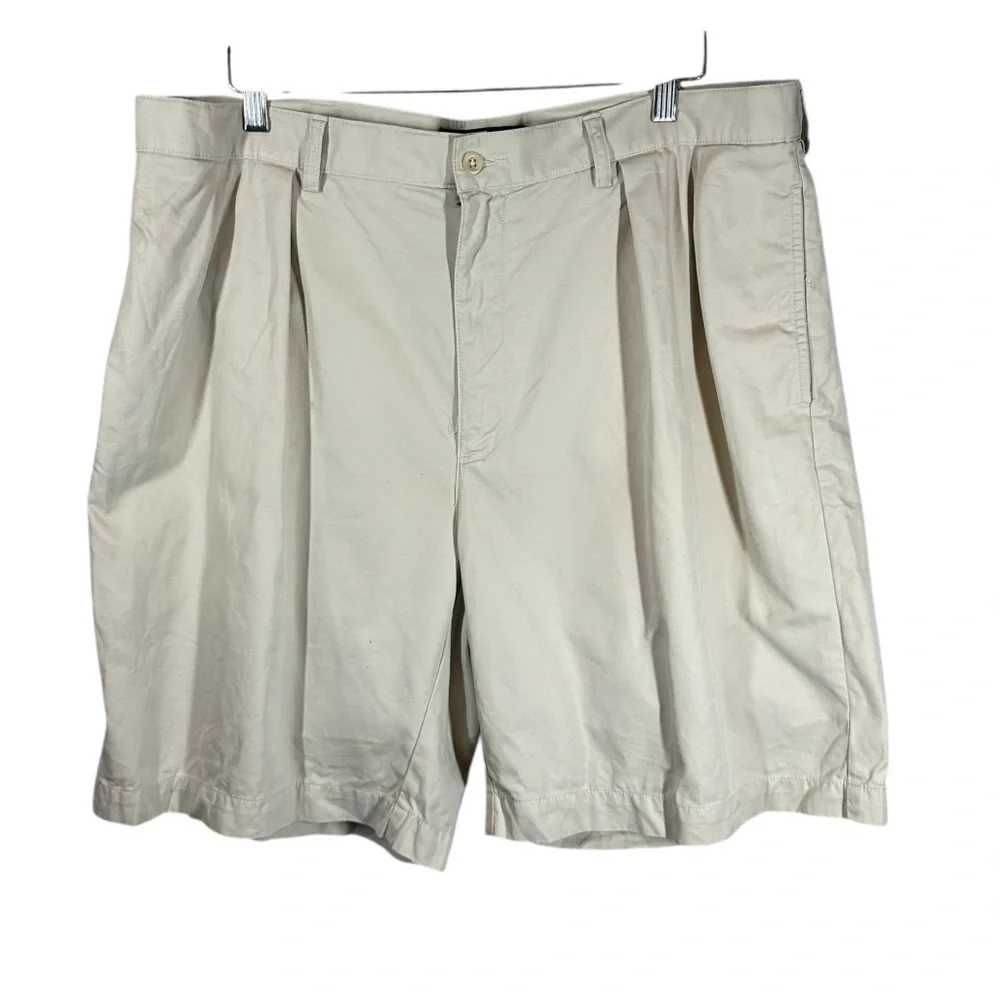 POLO RALPH LAUREN Men's 38 Tyler Cotton Tan Double Pleated Shorts